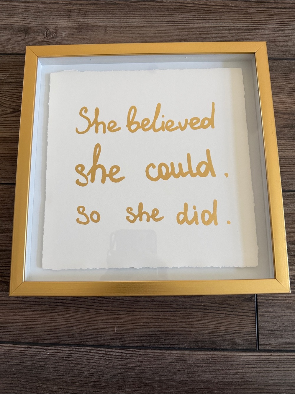 Gold Script Inspirational Wall Art - She Believed She Could